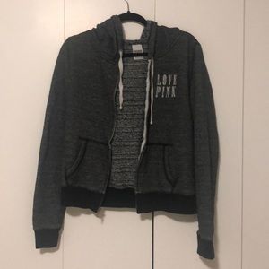 Victoria secret black zip up sweater